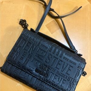 Steve Madden Black Textured Crossbody Bag